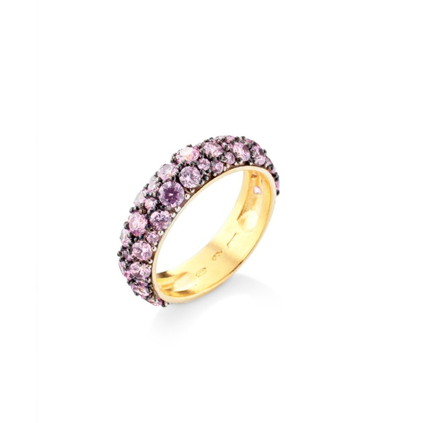 RING YELLOW SILVER 925 & SYNTHETIC STONES - 99719