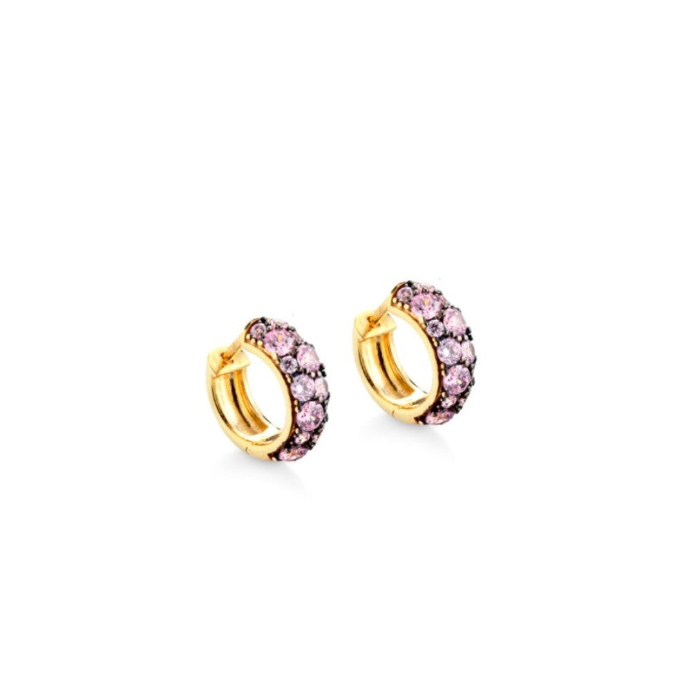 EARRINGS BLACK & YELLOW SILVER 925 & SYNTHETIC STONES - 99721