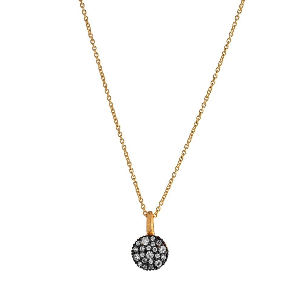 NECKLACE BLACK & YELLOW SILVER 925 & C.Z. - 99734
