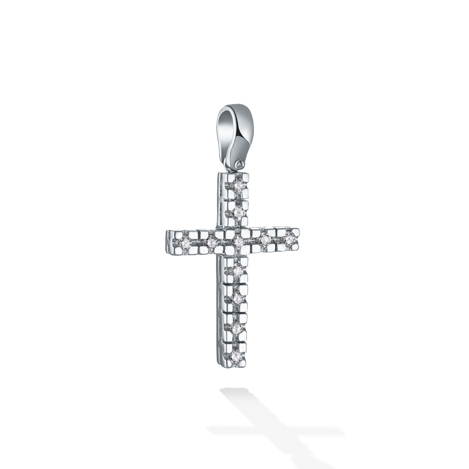 CROSS WHITE GOLD 750 & PRECIOUS STONES - 9976