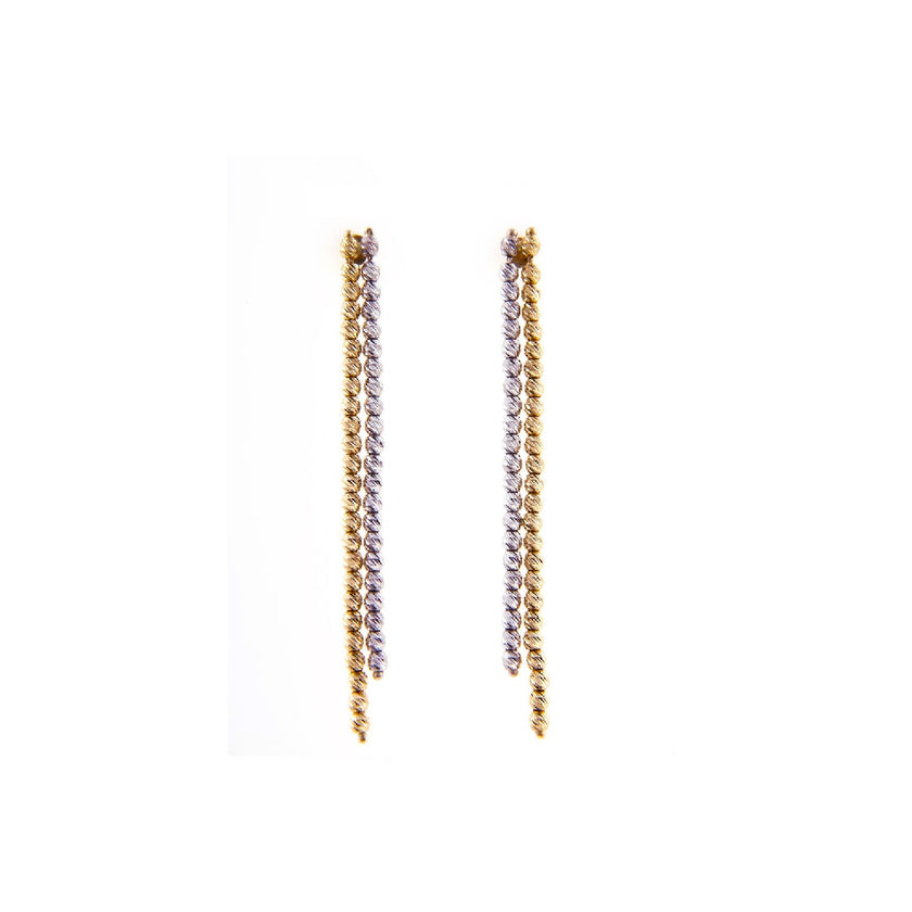 EARRINGS YELLOW & WHITE GOLD 585 - 99821