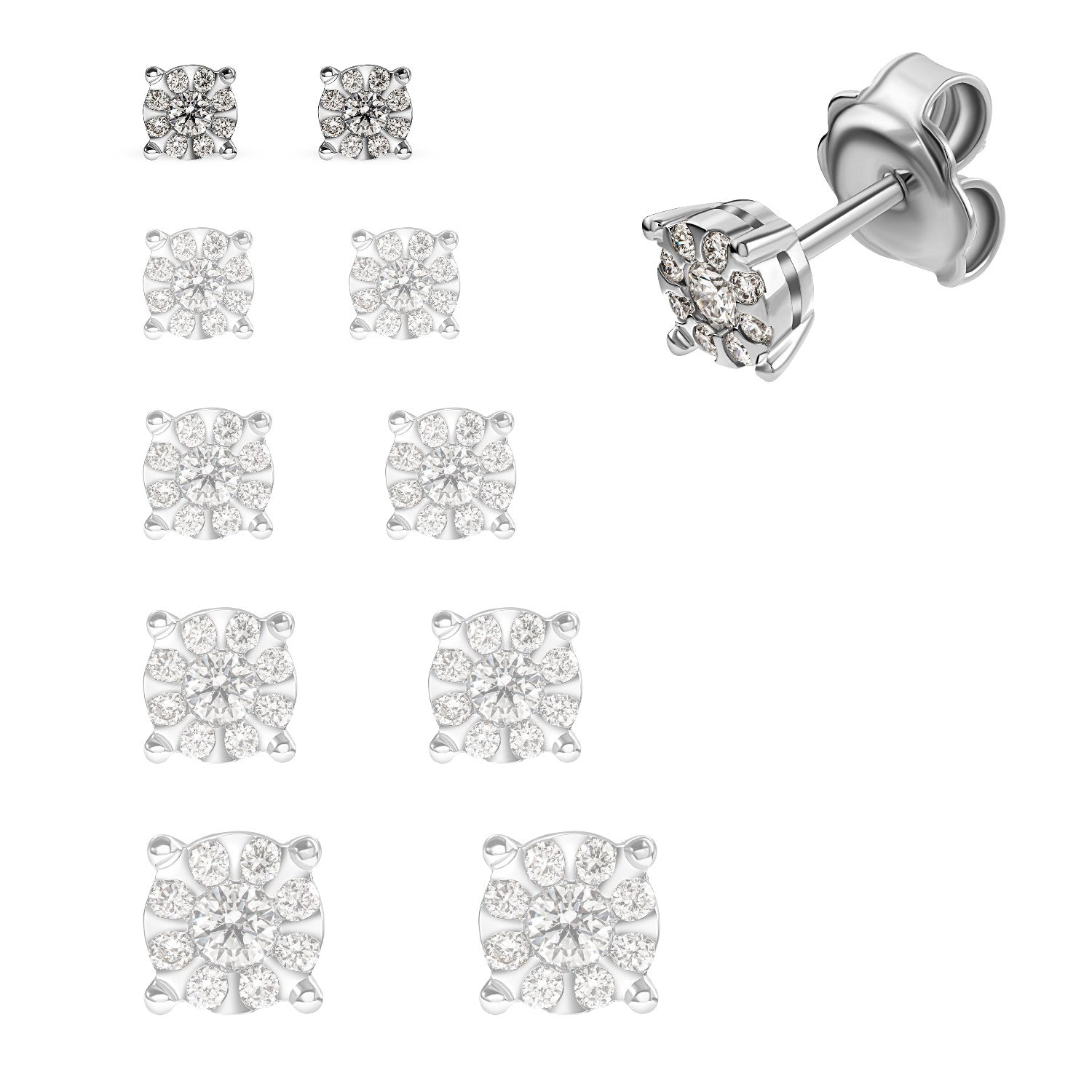 EARRINGS WHITE GOLD 750 & PRECIOUS STONES - 99861