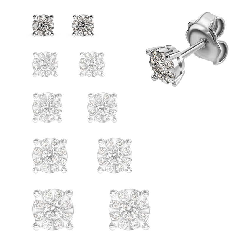 EARRINGS WHITE GOLD 750 & PRECIOUS STONES - 99861