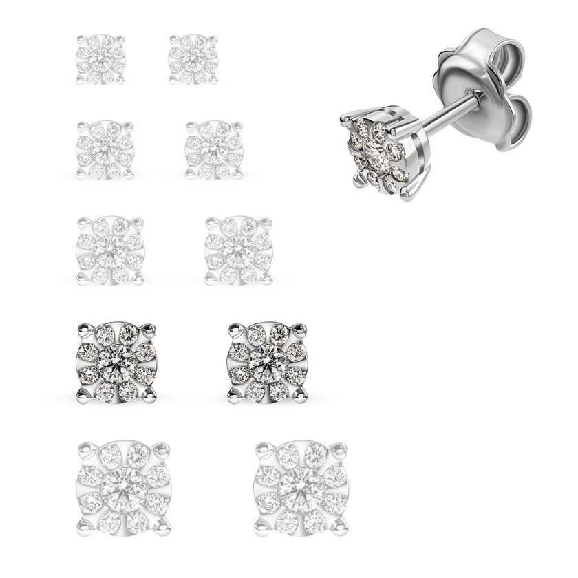 EARRINGS WHITE GOLD 750 & PRECIOUS STONES - 99863