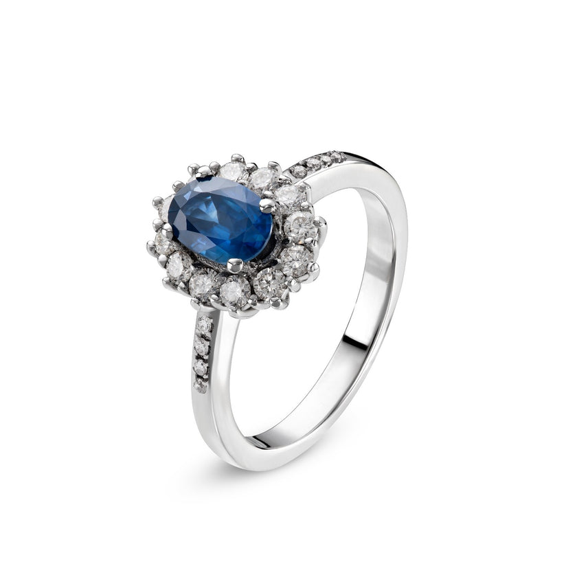 RING WHITE GOLD 750 & PRECIOUS STONES - 99986