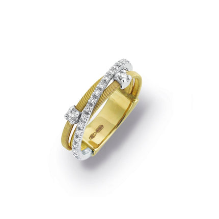 RING YELLOW & WHITE GOLD Κ18 ΜΕ - 100192