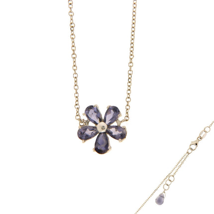 NECKLACE WHITE GOLD 750 & SEMIPRECIOUS STONES - 100196