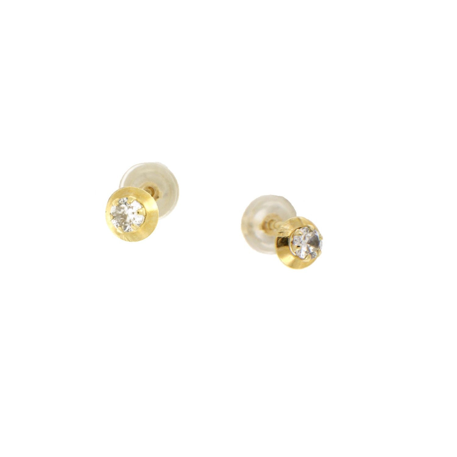 EARRINGS  GOLD 585 & C.Z. - 100321 - Availability: Immediately