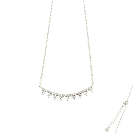 NECKLACE WHITE SILVER 925 & C.Z. - 100384 - Availability: Immediately