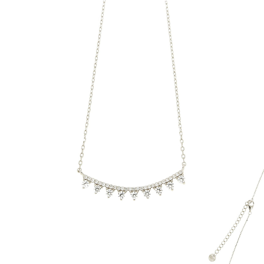 NECKLACE WHITE SILVER 925 & C.Z. - 100384 - Availability: Immediately