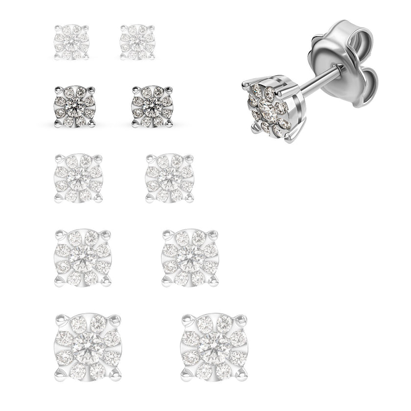 EARRINGS WHITE GOLD 750 & PRECIOUS STONES - 100513