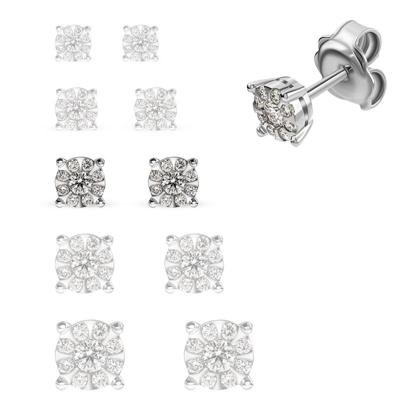 EARRINGS WHITE GOLD 750 & PRECIOUS STONES - 100514