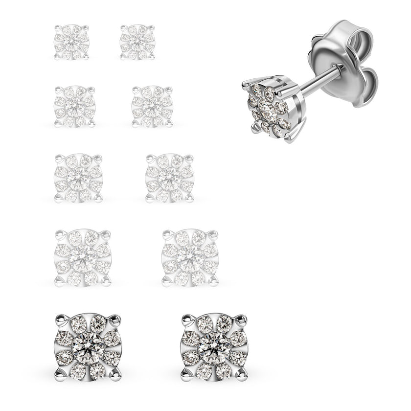 EARRINGS WHITE GOLD 750 & PRECIOUS STONES - 100516