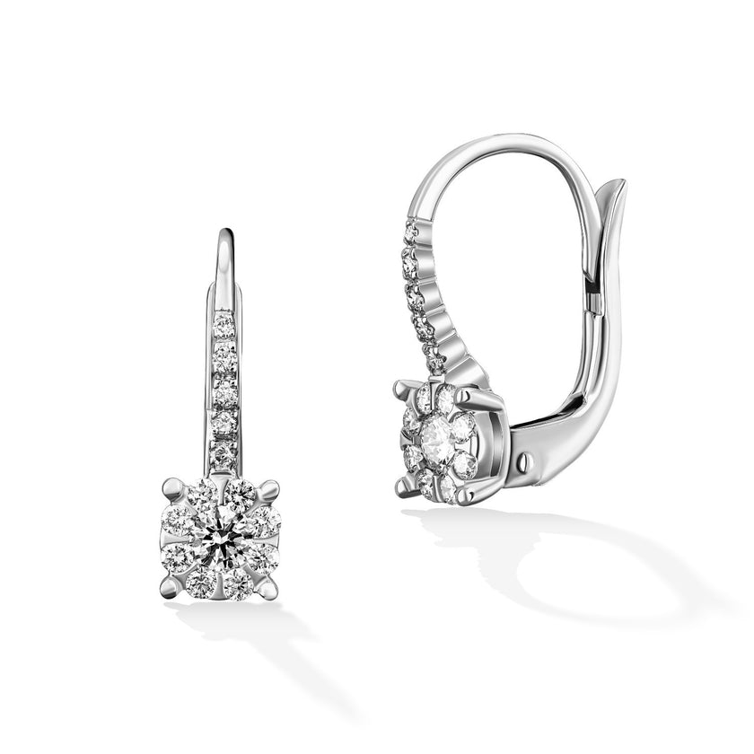 EARRINGS WHITE GOLD 750 & PRECIOUS STONES - 100524