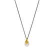 NECKLACE  GOLD 585 WITH PEARL & SILVER CHAIN - 100540