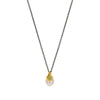 NECKLACE  GOLD 585 WITH PEARL & SILVER CHAIN - 100540