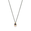 NECKLACE  GOLD 585 WITH PEARL & SILVER CHAIN - 100541 - Availability: Immediately
