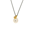 NECKLACE  GOLD 585 WITH PEAR & SILVER CHAIN - 100542 - Availability: Immediately