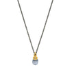 NECKLACE  GOLD 585 WITH SEMIPRECIOUS STONES & SILVER CHAIN - 100543