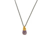 NECKLACE  GOLD 585 WITH SEMIPRECIOUS STONES & SILVER CHAIN - 100544