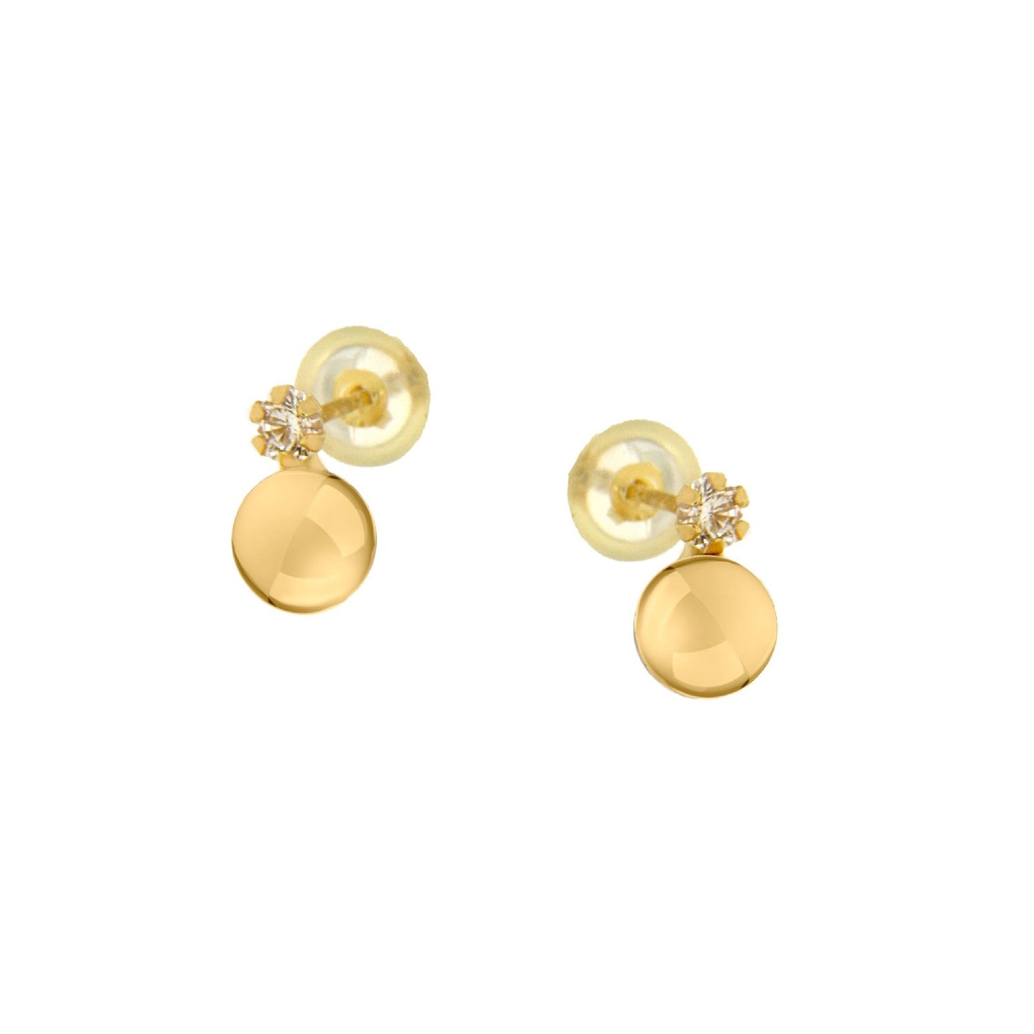 EARRINGS  GOLD 585 WITH C.Z. - 100612 - Availability: Immediately