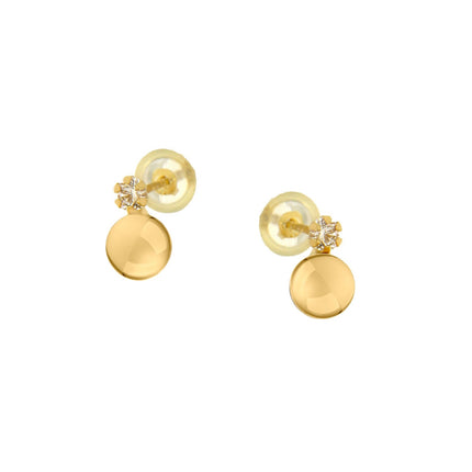 EARRINGS  GOLD 585 WITH C.Z. - 100612 - Availability: Immediately