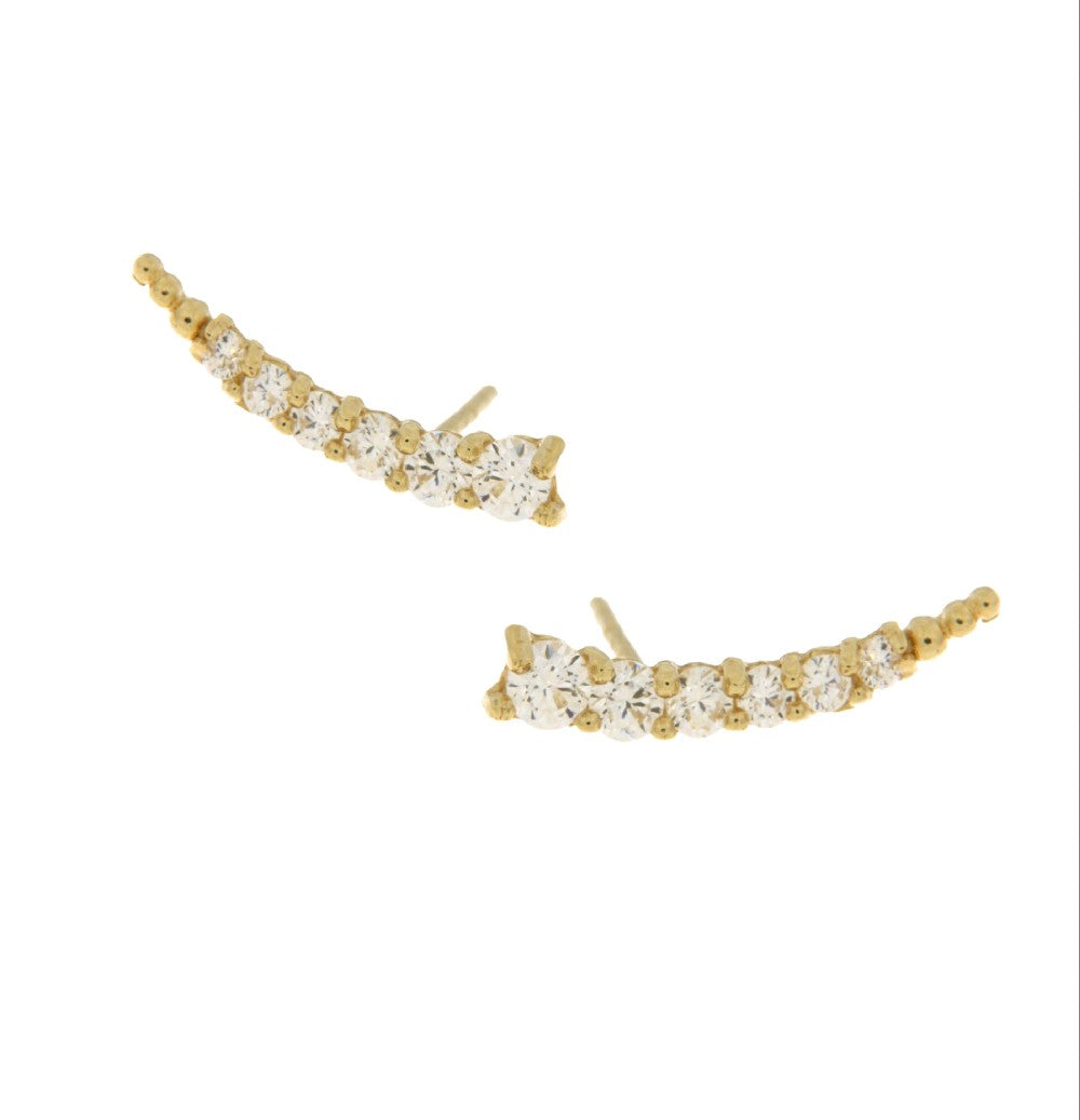 EARRINGS  GOLD 585 WITH C.Z. - 100615 - Availability: Immediately
