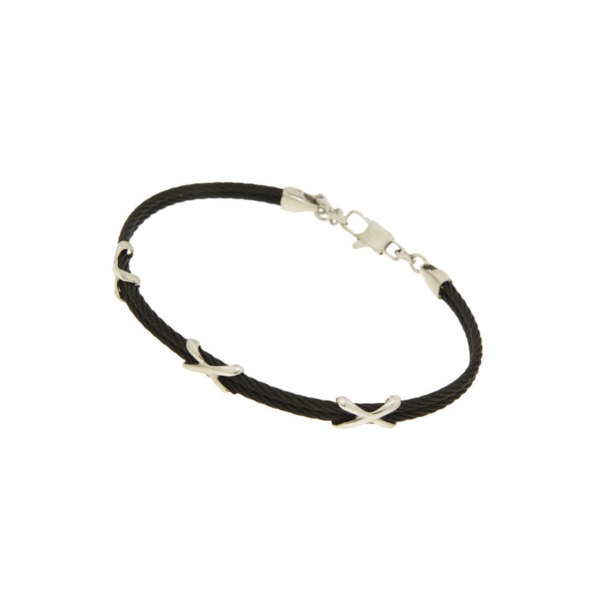 BANGLE WHITE & BLACK NO PRECIOUS METAL - 100709