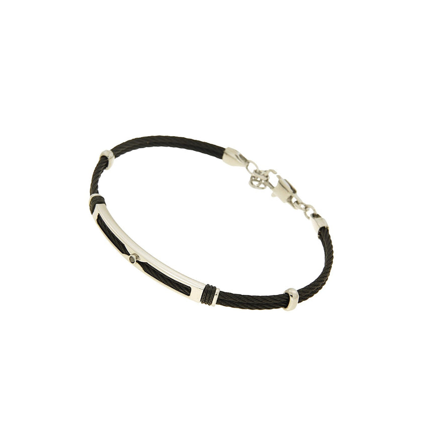 BANGLE WHITE & BLACK NO PRECIOUS METAL & PRECIOUS STONES - 100711