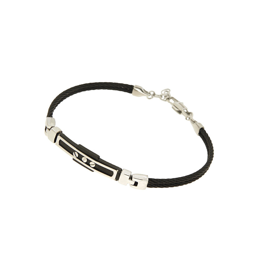 BANGLE WHITE & BLACK NO PRECIOUS METAL - 100717