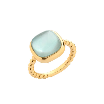 RING YELLOW SILVER 925 & SYNTHETIC STONES - 100771