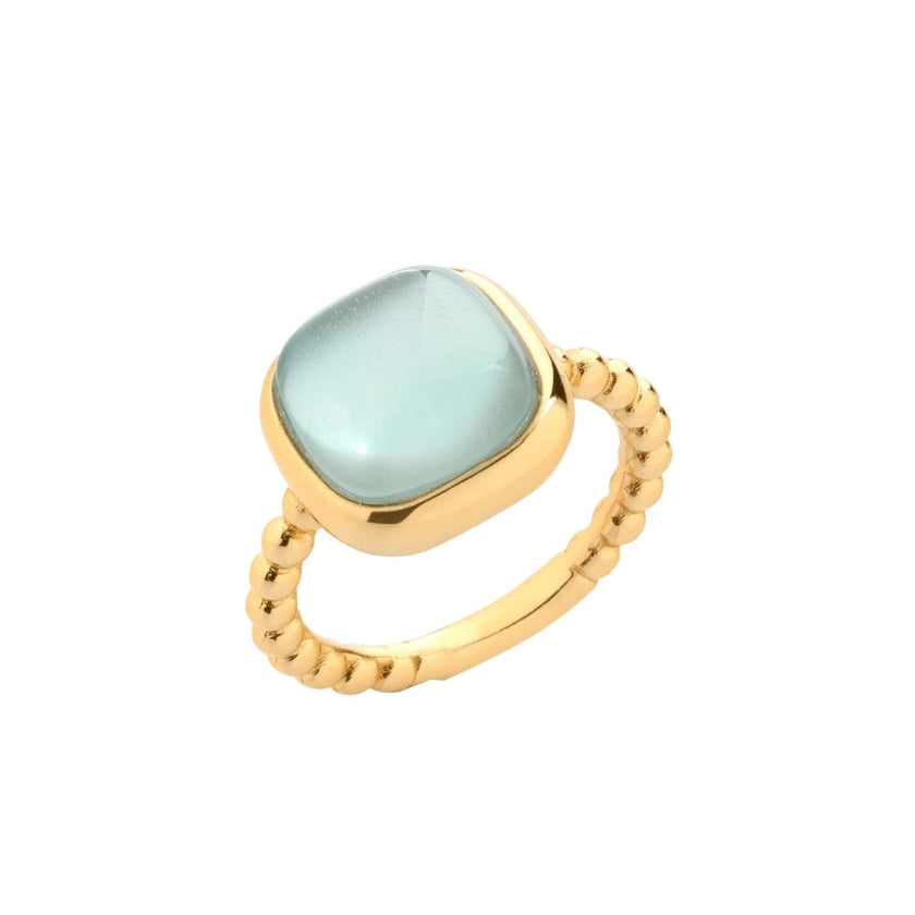 RING YELLOW SILVER 925 & SYNTHETIC STONES - 100771