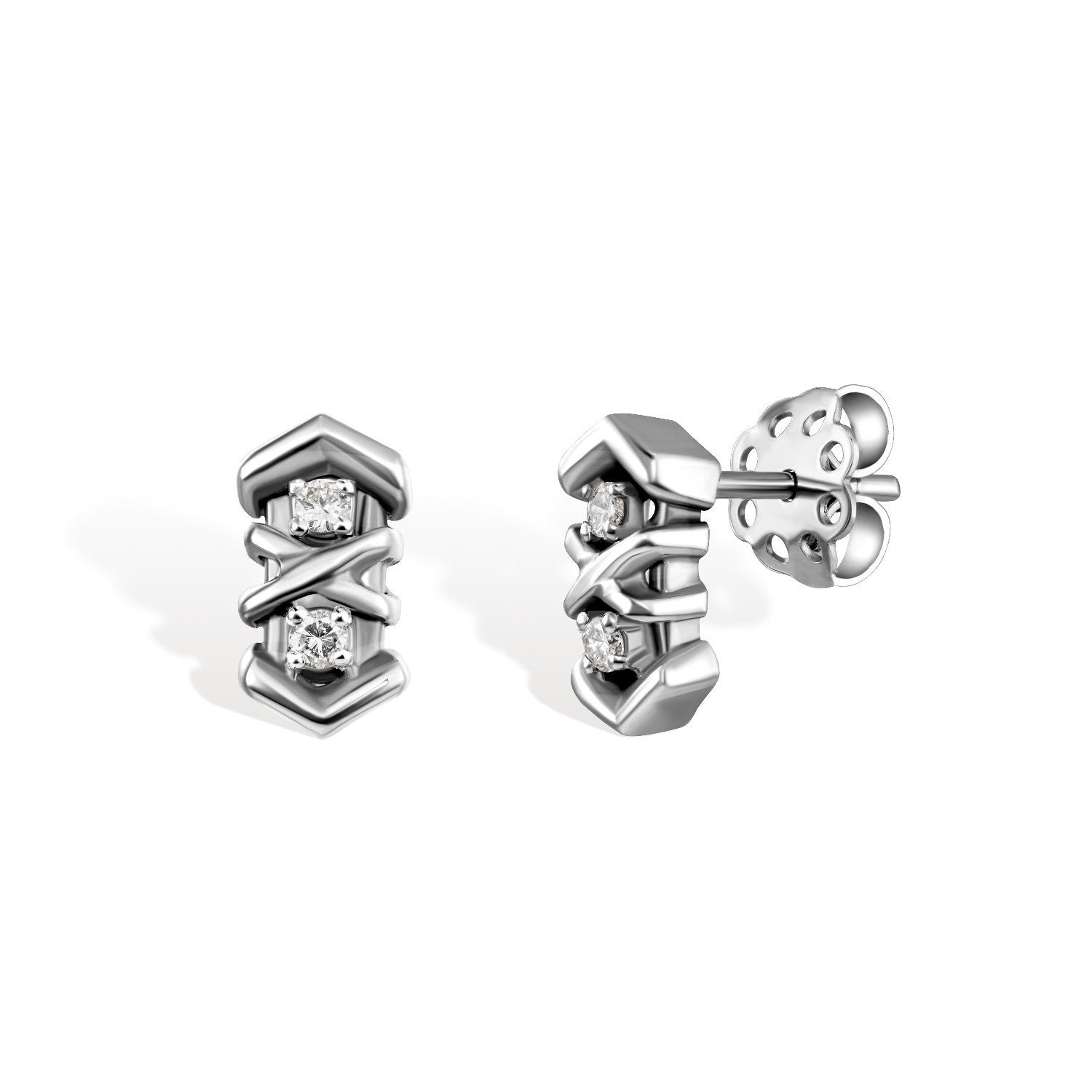 EARRINGS WHITE GOLD 750 & PRECIOUS STONES - 10077 - Availability: Immediately