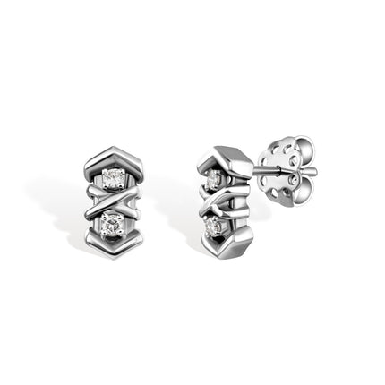 EARRINGS WHITE GOLD 750 & PRECIOUS STONES - 10077 - Availability: Immediately