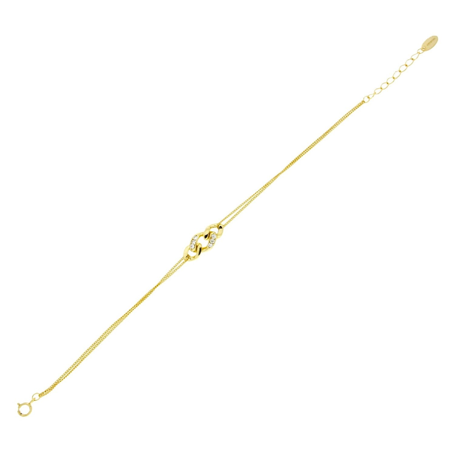 BRACELET YELLOW SILVER 925 & SYNTHETIC STONES - 100794