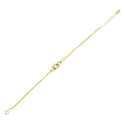 BRACELET YELLOW SILVER 925 & SYNTHETIC STONES - 100794