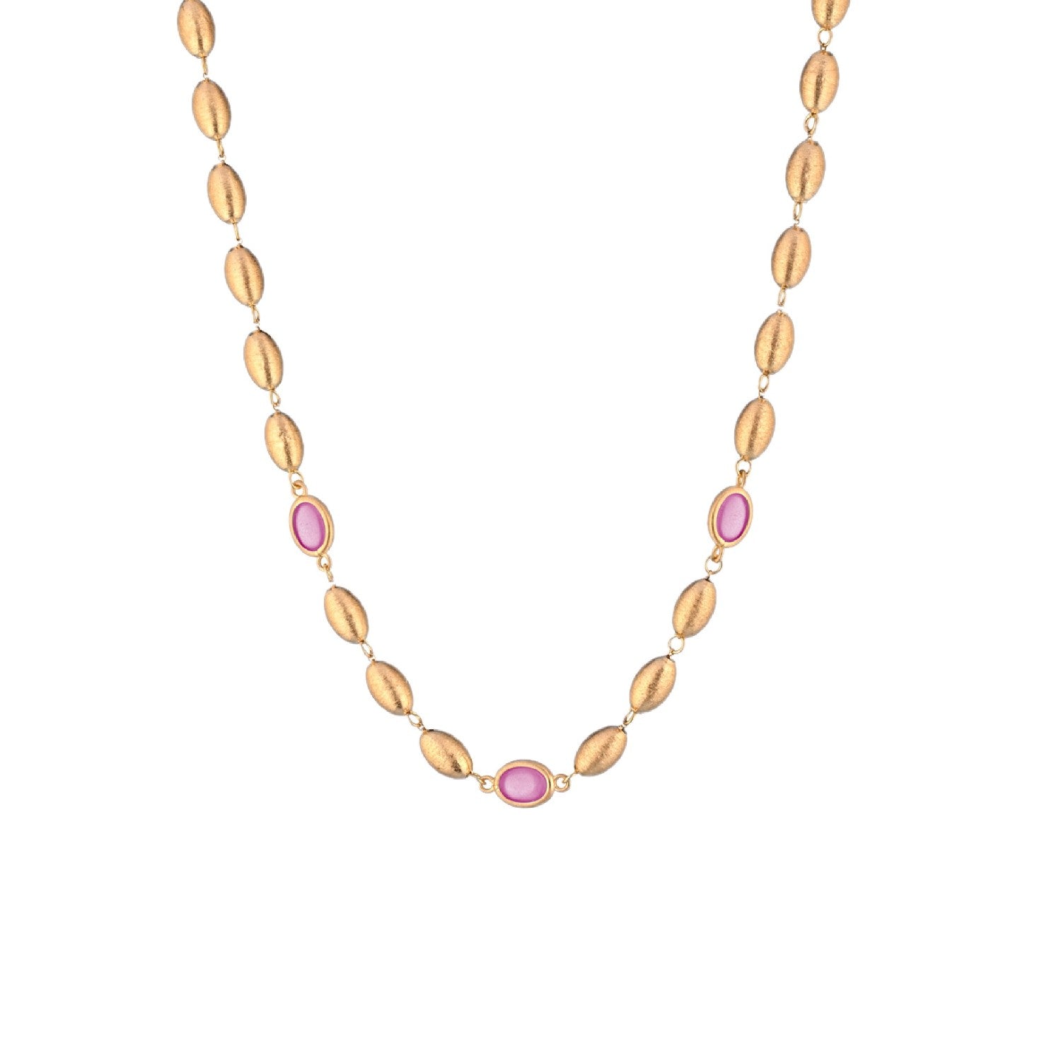 NECKLACE YELLOW SILVER 925 & SYNTHETIC STONES - 100809