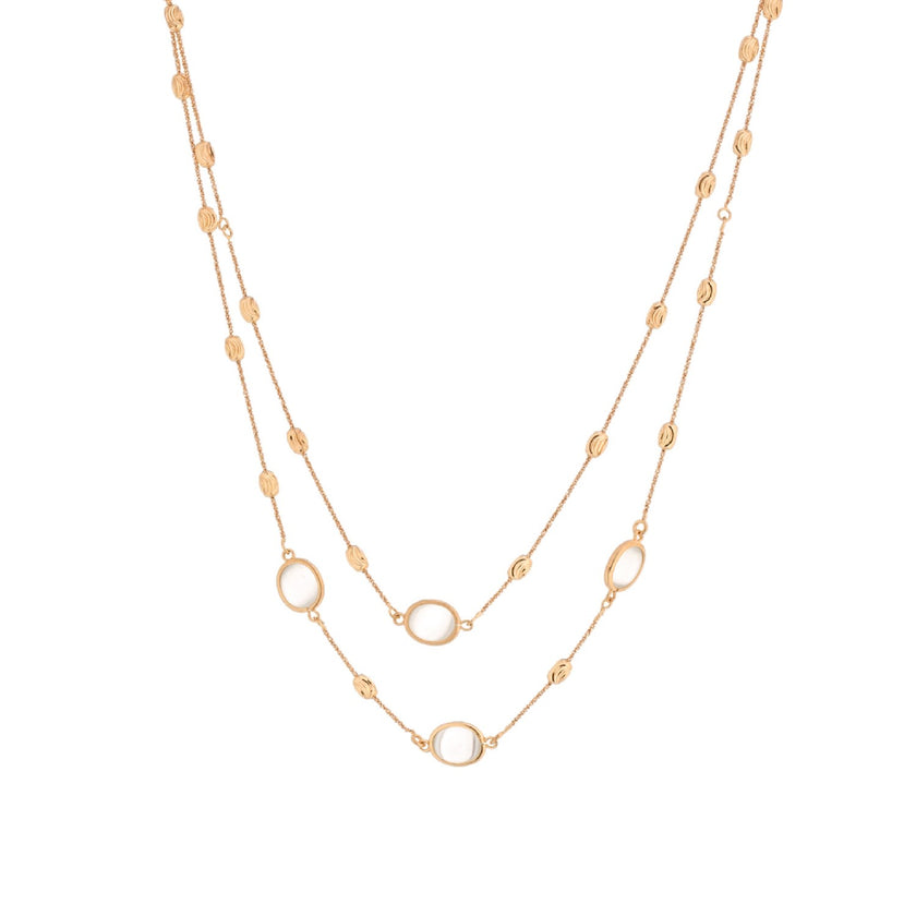 NECKLACE YELLOW SILVER 925 & SYNTHETIC STONES - 100816