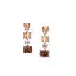 EARRINGS PINK SILVER 925 & SYNTHETIC STONES - 100823