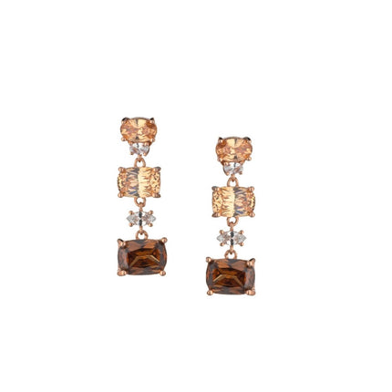 EARRINGS PINK SILVER 925 & SYNTHETIC STONES - 100823
