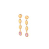 EARRINGS YELLOW SILVER 925 & SYNTHETIC STONES - 100837