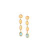 EARRINGS YELLOW SILVER 925 & SYNTHETIC STONES - 100839