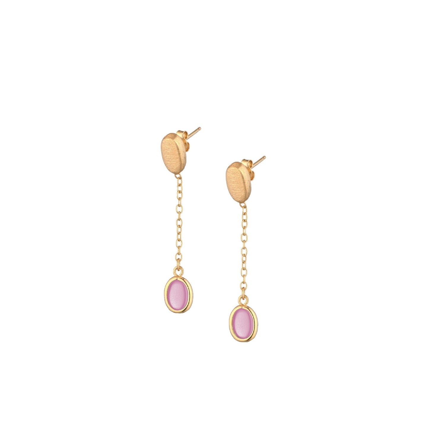 EARRINGS YELLOW SILVER 925 & SYNTHETIC STONES - 100841