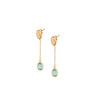 EARRINGS YELLOW SILVER 925 & SYNTHETIC STONES - 100843