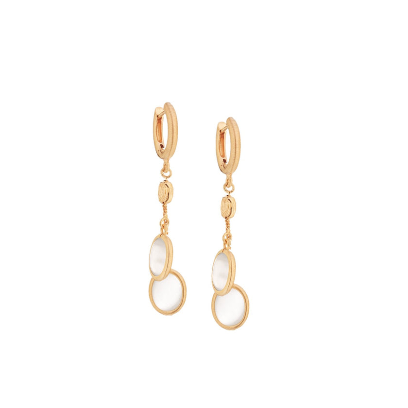 EARRINGS YELLOW SILVER 925 & SYNTHETIC STONES - 100845