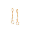 EARRINGS YELLOW SILVER 925 & SYNTHETIC STONES - 100845