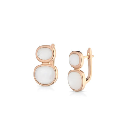 EARRINGS PINK SILVER 925 & SEMIPRECIOUS STONES - 100891