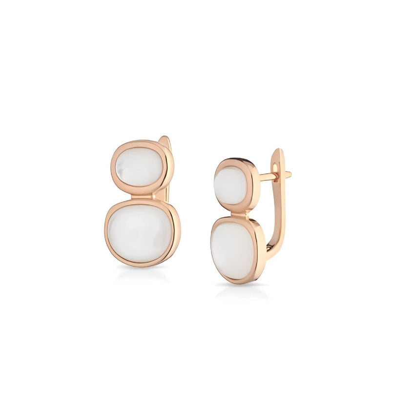 EARRINGS PINK SILVER 925 & SEMIPRECIOUS STONES - 100891