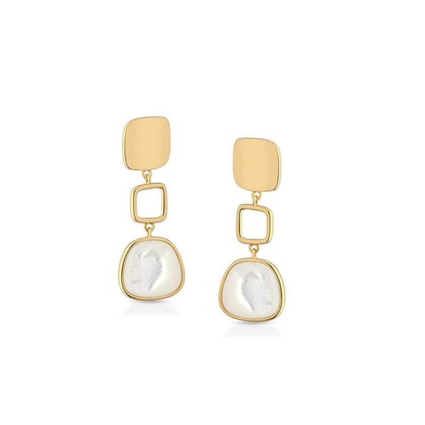 EARRINGS YELLOW SILVER 925 & SEMIPRECIOUS STONES - 100899