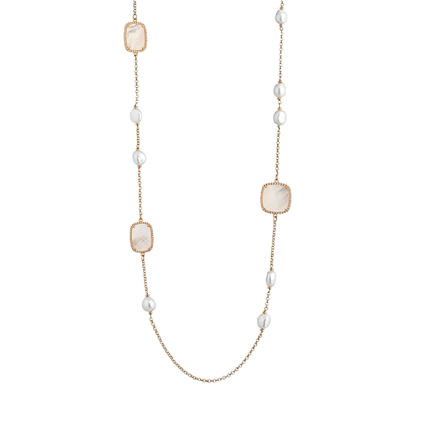 NECKLACE PINK SILVER 925 & PEARLS - 100905